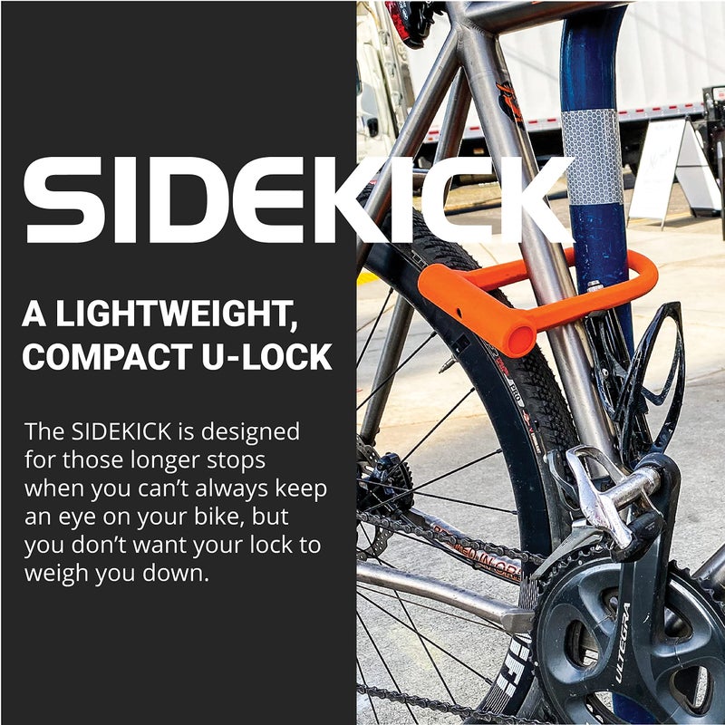 OTTOLOCK Sidekick Compact U-Lock - Heavy Duty Anti Theft Bicycle U-Lock with Keys, Silicone-Coated, Bike Accessories, Black - Image 2